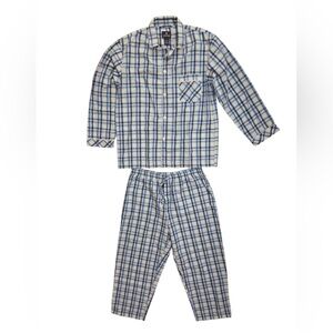 Stafford Blue and White Plaid Men's Pajama Set